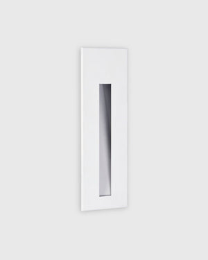 White rectangular step light with flush mount trim