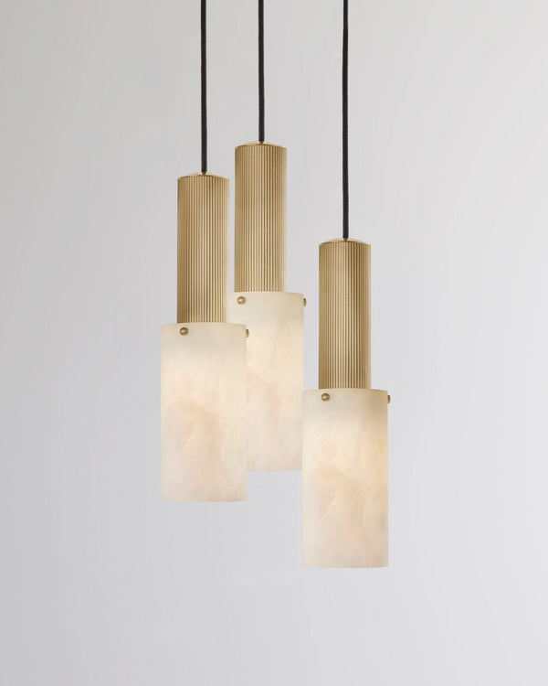 3lt Pendant / Satin Brass / Alabaster