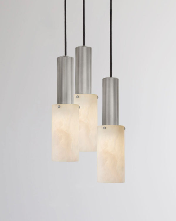 3lt Pendant / Satin Nickel / Alabaster