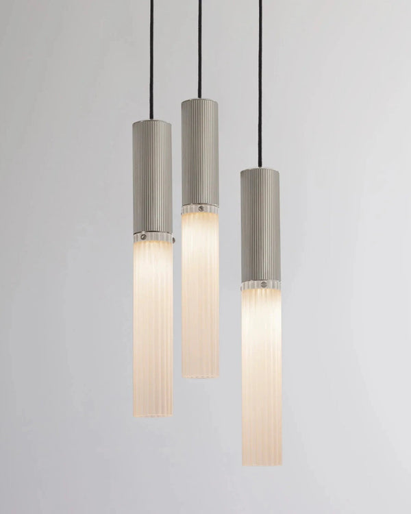 3lt Pendant / Satin Nickel / Frosted