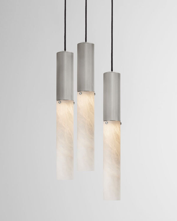 3lt Pendant / Satin Nickel / Alabaster