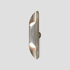 Reeded Brass Up and Down Wall Light | Lighting Collective | satin nickel