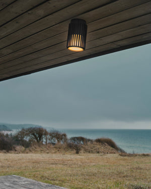 Ribbed Aluminium Cylindrical Ceiling Light Lighting Collective exterior