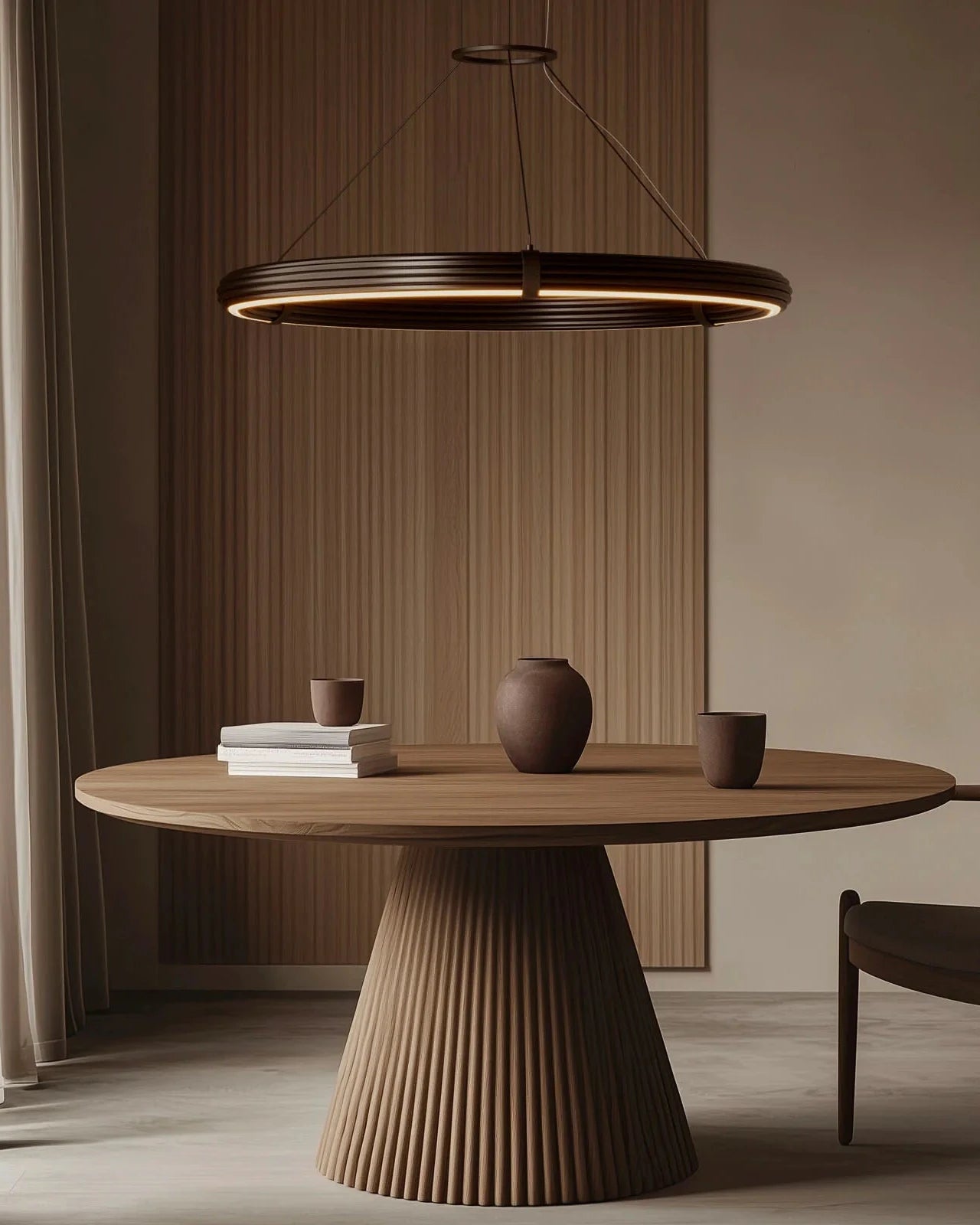 Ribbed Circular Feature Pendant | Lighting Collective