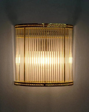 Ribbed Glass Wall Light Lighting Collective Round Brass 