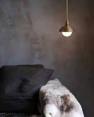 Ribbed Metal Shade Single Pendant Light - Lighting Collective