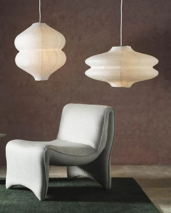Ribbed Paper Pendant Shade Large