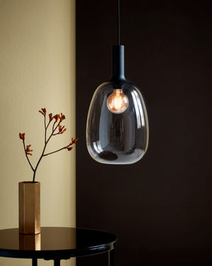 Round Smoked Glass Pendant