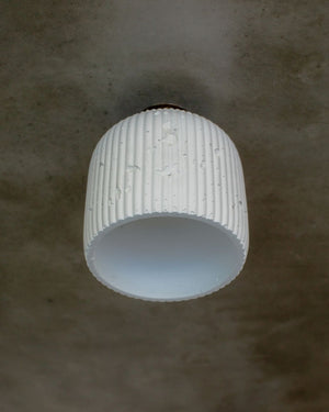 Rounded Ribbed Concrete Ceiling Light-Lighting Collective