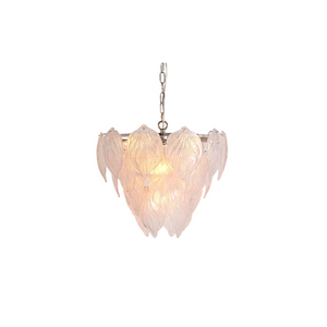 Sand Frosted Leaf Chandelier | Small Antique Silver | Lighting Collective