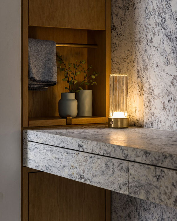 Scalloped Glass Portable Table Lamp | Choir Roma
