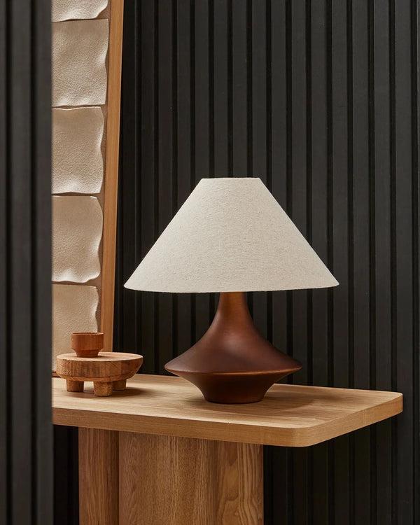 Sculpted Bronze Ceramic Table Lamp