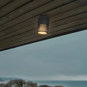 Ribbed Aluminium Cylindrical Ceiling Light