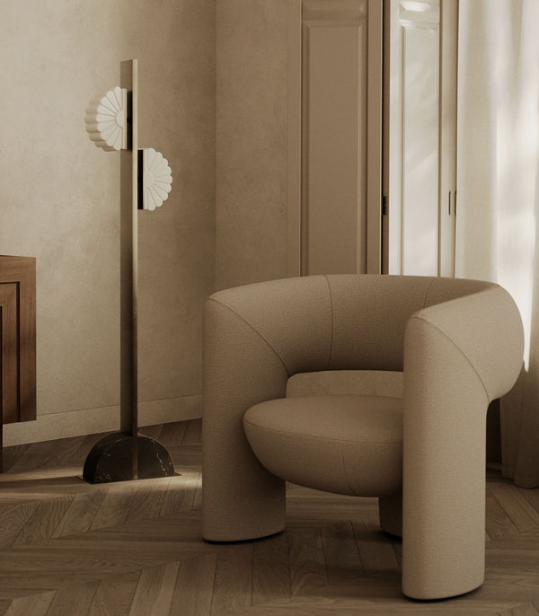Semi-Circular Scalloped Floor Lamp