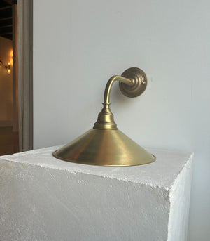 Short Bracket Conical Shade Wall Light | Satin Brass Unlacquered | SALE | Lighting Collective