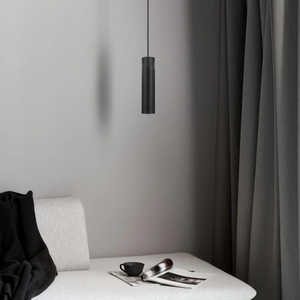 Slim Scandinavian Metal & Wood Pendant