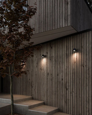 Small Scandinavian Exterior Wall Light | Black