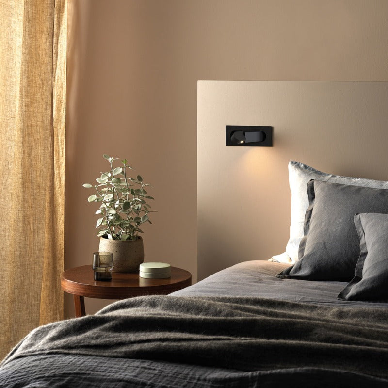 Wall mounted reading light with shops switch