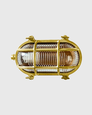 Solid Brass Caged Bunker Light - Lighting Collective