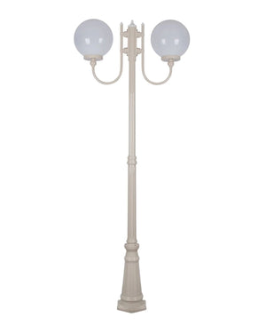 Sphere Curved Arm Post 2 Light | Assorted Finishes - Lighting Collective