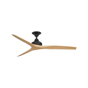 Spitfire AC | Contoured Blades Ceiling Fan with Black Motor | Natural | Lighting Collective