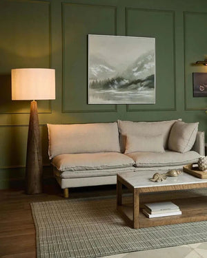 Tall Conical Mango Wood Floor Lamp - Lighting Collective