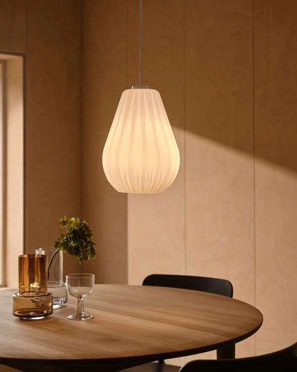Teardrop Pleated Glass Pendant