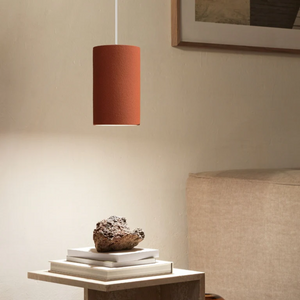 Textured Cylindrical Pendant Light | Terra | Terracotta | Lighting Collective