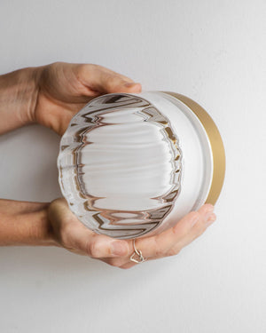 Thick Textured Glass Wall Light | Brass | Close Up