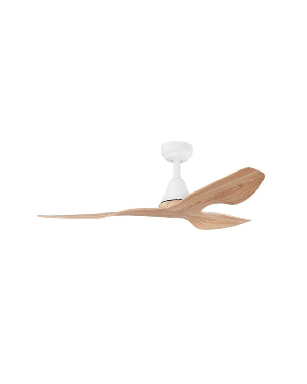 52 Inches / White + Light Oak Blades / Without Light