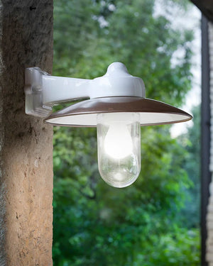 Traditional Aged Copper and Ceramic Outdoor Wall Light