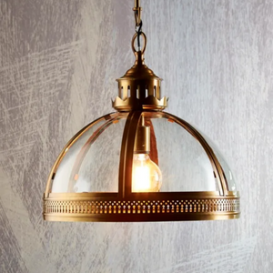 Traditional Glass Dome Chain Pendant | Brass | Lighting Collective