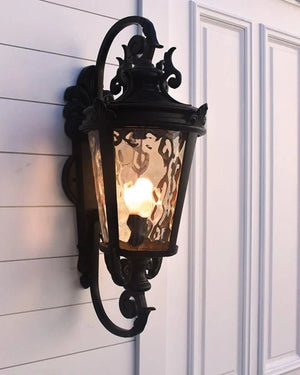 Traditional Stately Wall Light light on position on an entryway door