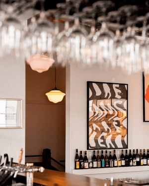 Traditional Victorian Rod Pendant Styled in a Contemporary Bar