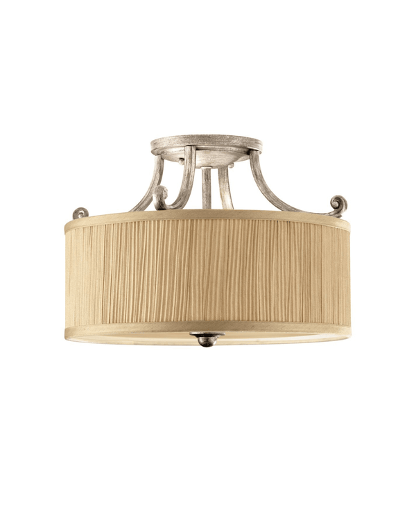 Transitional Hand Brushed Soft Silver Ceiling Light