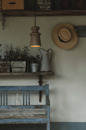 Tuscan Ceramic Outdoor Pendant a vintage rustic style room