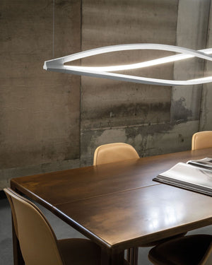 Twisted LED Linear Pendant Light | In the Wind-Lighting Collective