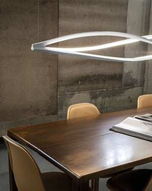 Twisted LED Linear Pendant Light | In the Wind-Lighting Collective