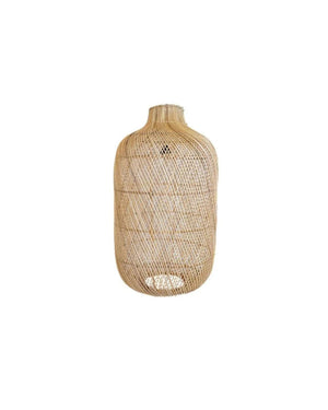 Twisted Weave Cylindrical Rattan Pendant