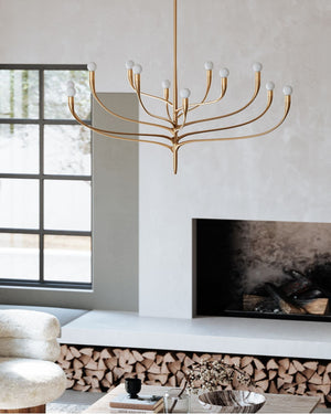 Vintage Gold Leaf Twelve Light Chandelier - Lighting Collective
