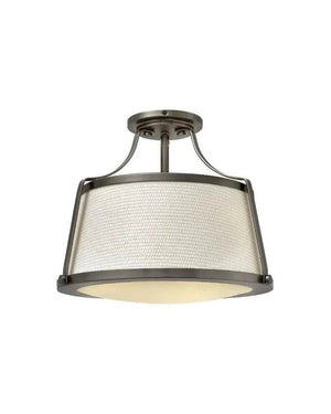 Vintage Off-White Fabric Ceiling Light-Lighting Collective