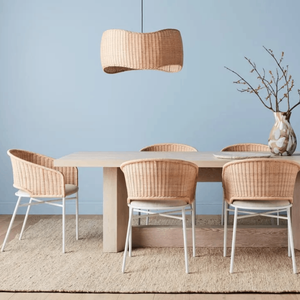 Wavy Circular Rattan Pendant | Lighting Collective | dining room