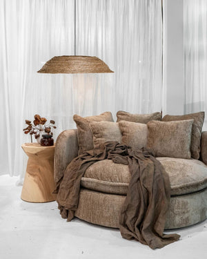 Wide Banana Leaf Shade | Binghi | Lighting Collective | Pendant Above Sofa