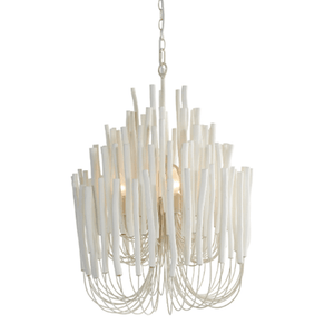 Wooden Hand Made Chandelier | White | Lighting Collective