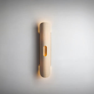 Cylindrical Wooden Wall Light | Ash | Lighting Collective
