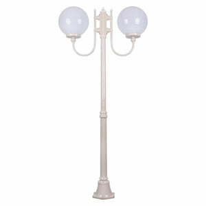 Sphere Curved Arm Post 2 Light | Assorted Finishes-Lamp Post-Domus-Lighting Collective