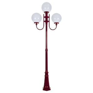 Sphere Curved Arm Post 3 Light | Assorted Finishes-Lamp Post-Domus-Lighting Collective