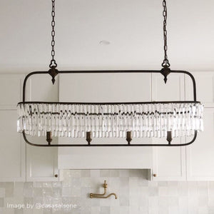 Modern Crystallised Long Chandelier Lighting Collective