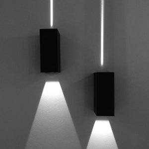 Modern Fixed Aluminium Wall Light |  Black Up Down 