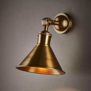 Traditional Antique Brass Shade Wall Light